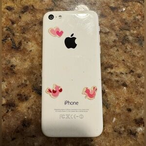 Apple iPhone 5c white 8g with Heart Stickers